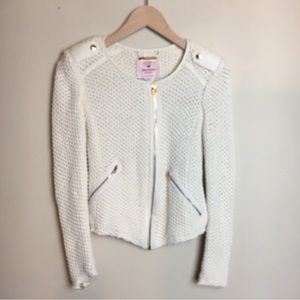 Juicy Couture Full Zip Chunky Cotton Knit Sweater S